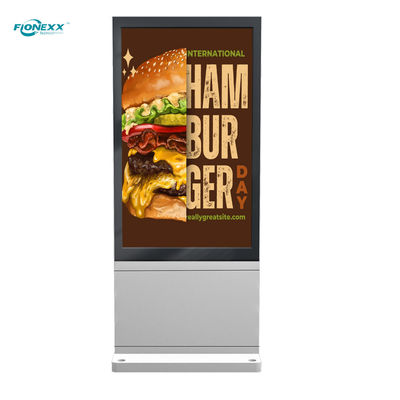 Goede prijs 32 inch zilveren AD-bord buiten ventilatorloos verticaal digitaal totem online