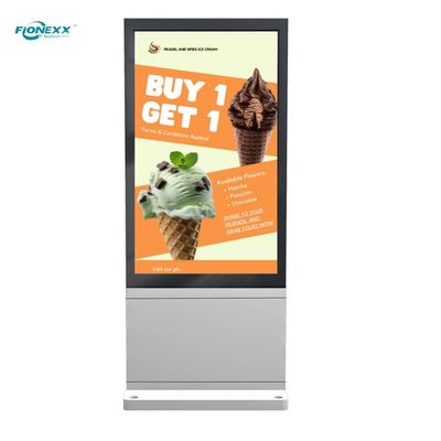 Goede prijs 49 inch zilveren venster buiten ventilatorloos verticaal digitaal totem online