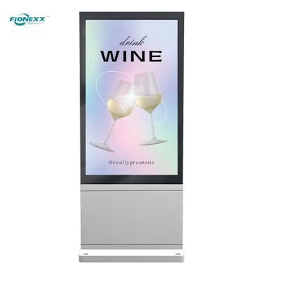 Goede prijs 49 inch zilveren AD-bord buiten ventilatorloos verticaal digitaal totem online