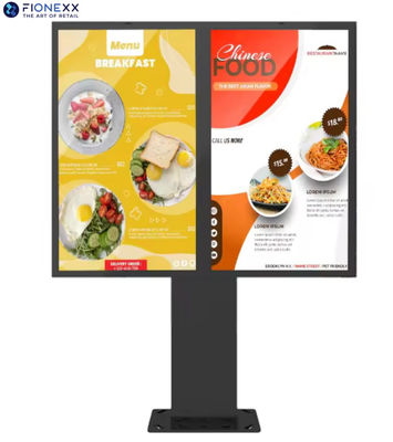 Goede prijs 55 inch outdoor drive door middel van digitale borden waterdicht dubbel scherm drive door middel van menu boards display lcd digitale borden voor outdoor restaurant online