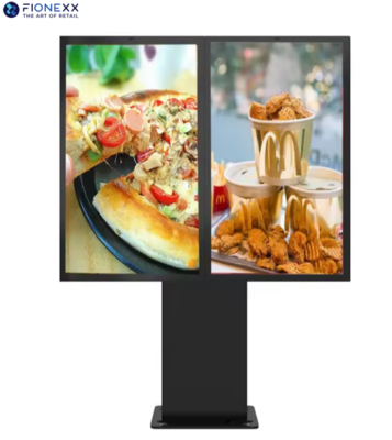 Goede prijs 55 inch*3 LCD-scherm Buiten Staande Waterdichte Kiosk voor Drive Thru Restaurants online