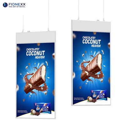 Goede prijs 43 inch ultra dun 13,6 mm hangend dubbelzijdig LCD-scherm met LCD-reclame-LCD-schermen online