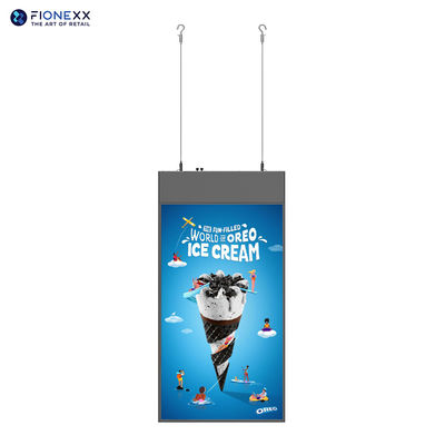 Goede prijs Dubbelzijdig TFT LCD 1080p Hangend Digitaal Signage 43/49/55 inch Zwart 700+700nits online