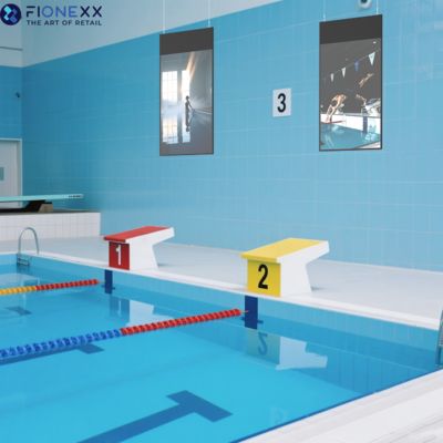 Goede prijs 49 inch hangend digitaal signage scherm dubbelzijdig 700nits detailhandel ontwerp online