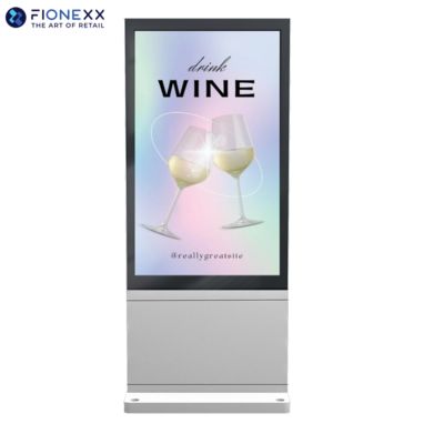 Goede prijs 49 inch zilveren AD-bord buiten ventilatorloos verticaal digitaal totem online