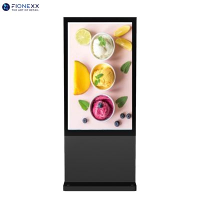Goede prijs 49 inch Zwart Venster Buiten Fanloos Verticaal Digitaal Totem Buiten Duurzaam Reclame Display Scherm online