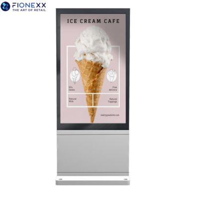 Goede prijs 65 Inch Zilveren Weerbestendige Reclame Display Scherm AD Bord Outdoor Ventilatorloze Verticale Digitale Totem online