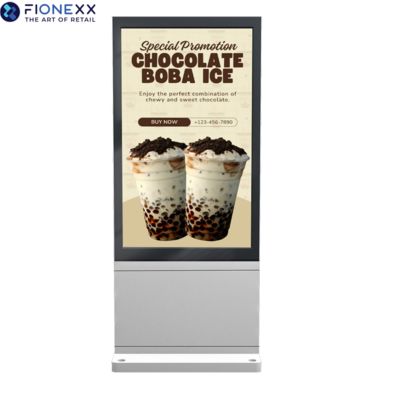 Goede prijs 43 inch zilveren venster buiten zonder ventilator verticale digitale totem buiten hoge kwaliteit reclame scherm online
