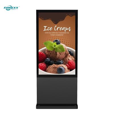 Goede prijs 55 inch Zwart AD Board Buiten Fanloos Verticaal Digitaal Totem online