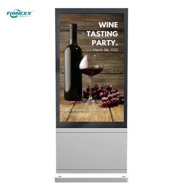 Goede prijs 55 inch zilveren Android Outdoor Ventilatorloze Verticale Digitale Totem online