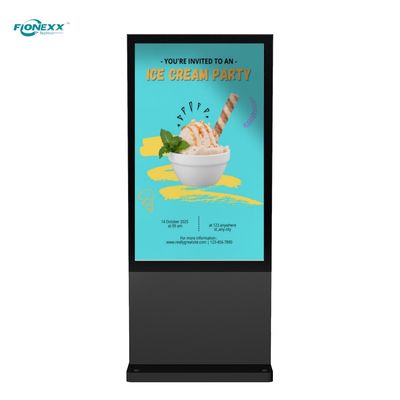 Goede prijs 75 inch zwart venster buiten ventilatorloos verticaal digitaal totem online