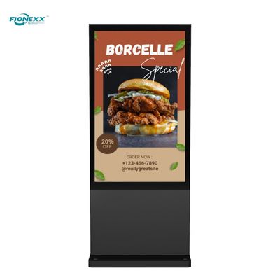 Goede prijs 75 inch Zwart AD Board Buiten Fanloos Verticaal Digitaal Totem online