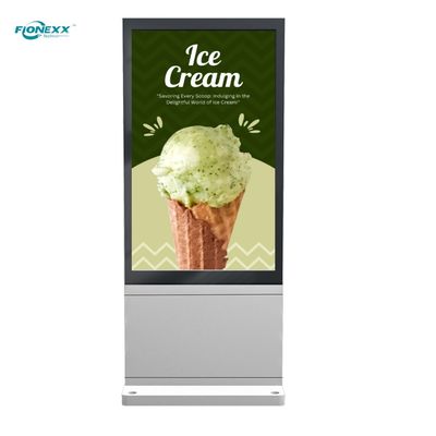 Goede prijs 75''Silver AD Board Buiten LCD Kiosk Externe Digitale Signage 1650*928mm online
