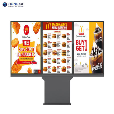 55 inch Drive Through Digital Menu Board IP66 Buiten digitale signage kiosk