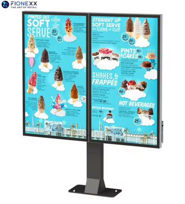 Drive-thru kiosk zelfrijdende bestelmachine digitale borden 55 inch dubbel scherm weerbestendige outdoor drive-thru bestelmachine