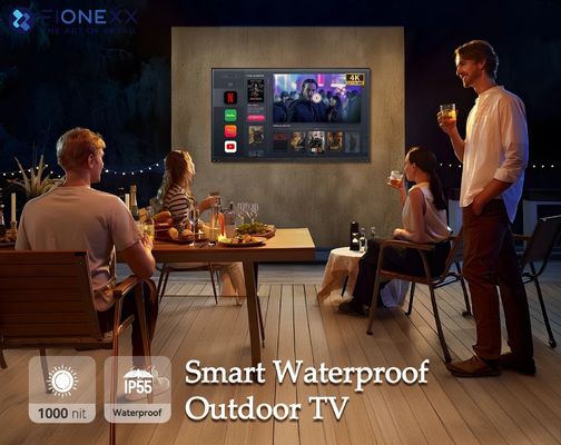 4K Outdoor TV met 2000nit Hoge Helderheid Waterdicht IP55 Stemassistent Afstandsbediening Ingebouwde luidspreker LCD-display