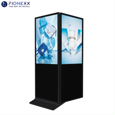 Indoor Advertising Dual Screen Digital Signage Kiosk met een dubbelzijdige vloerstand en Android-oplossing