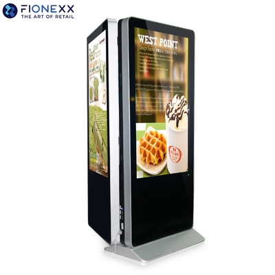 Hoogresolutie 55 inch dubbelzijdig vloerstandkiosk voor reclame in de binnenruimte CMS afstandsbediening LCD digitale borden en schermen Dubbelzijdig scherm verbetert zichtbaarheid