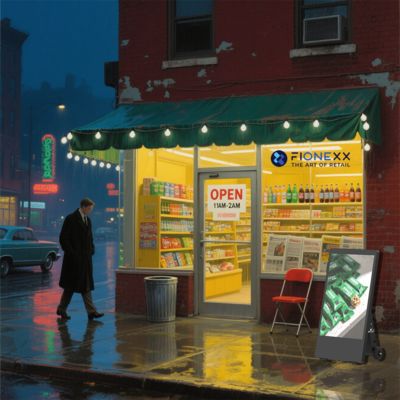 Buiten Android-accu aangedreven digitale borden waterdicht IP55 mobiele accu aangedreven reclame-display