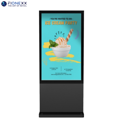 Goede prijs 75 inch Zwart Venster Buiten Fanloos Verticaal Digitaal Signage Totem online