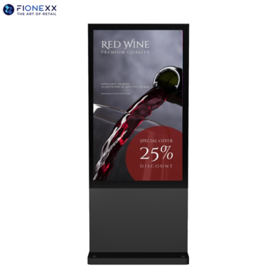 Goede prijs 86 inch Zwart AD Board Buiten Fanloos Verticaal Digitaal Totem online