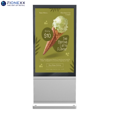 Goede prijs 55 inch zilveren AD-bord Buiten Fanloos Verticaal Digitaal Totem Buiten Duurzaam Advertentie Display Scherm online