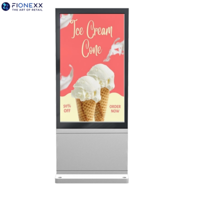 Goede prijs Buiten Duurzame Reclame Display Scherm Zilveren Ramen Veelzijdige Outdoor Digitale Totem 75 inch Hoge Prestaties online