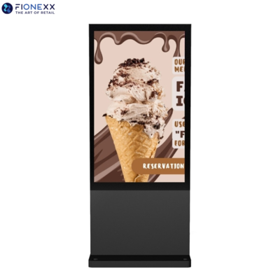 Goede prijs 55 inch Zwart Venster Buiten Fanloos Verticaal Digitaal Totem Buiten Duurzaam Reclame Display Scherm online